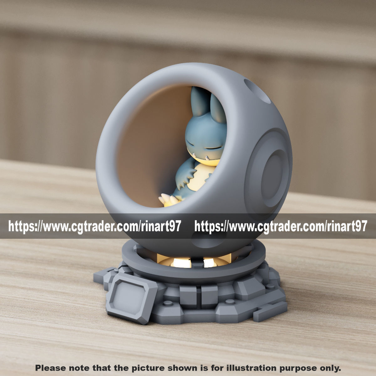 Munchlax in healing machine pods EASY PRINT NO SUPPORT 3D print model_3