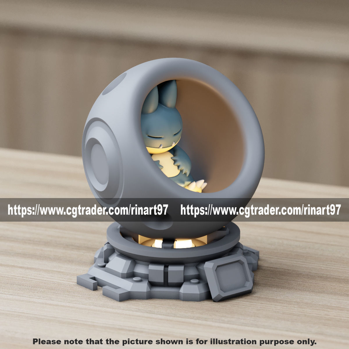 Munchlax in healing machine pods EASY PRINT NO SUPPORT 3D print model_9
