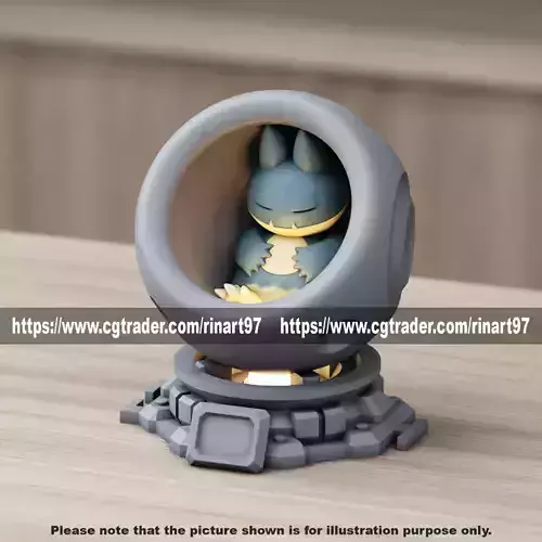 Munchlax in healing machine pods EASY PRINT NO SUPPORT 3D print model Munchlax in healing machine pods EASY PRINT NO SUPPORT 3D print model