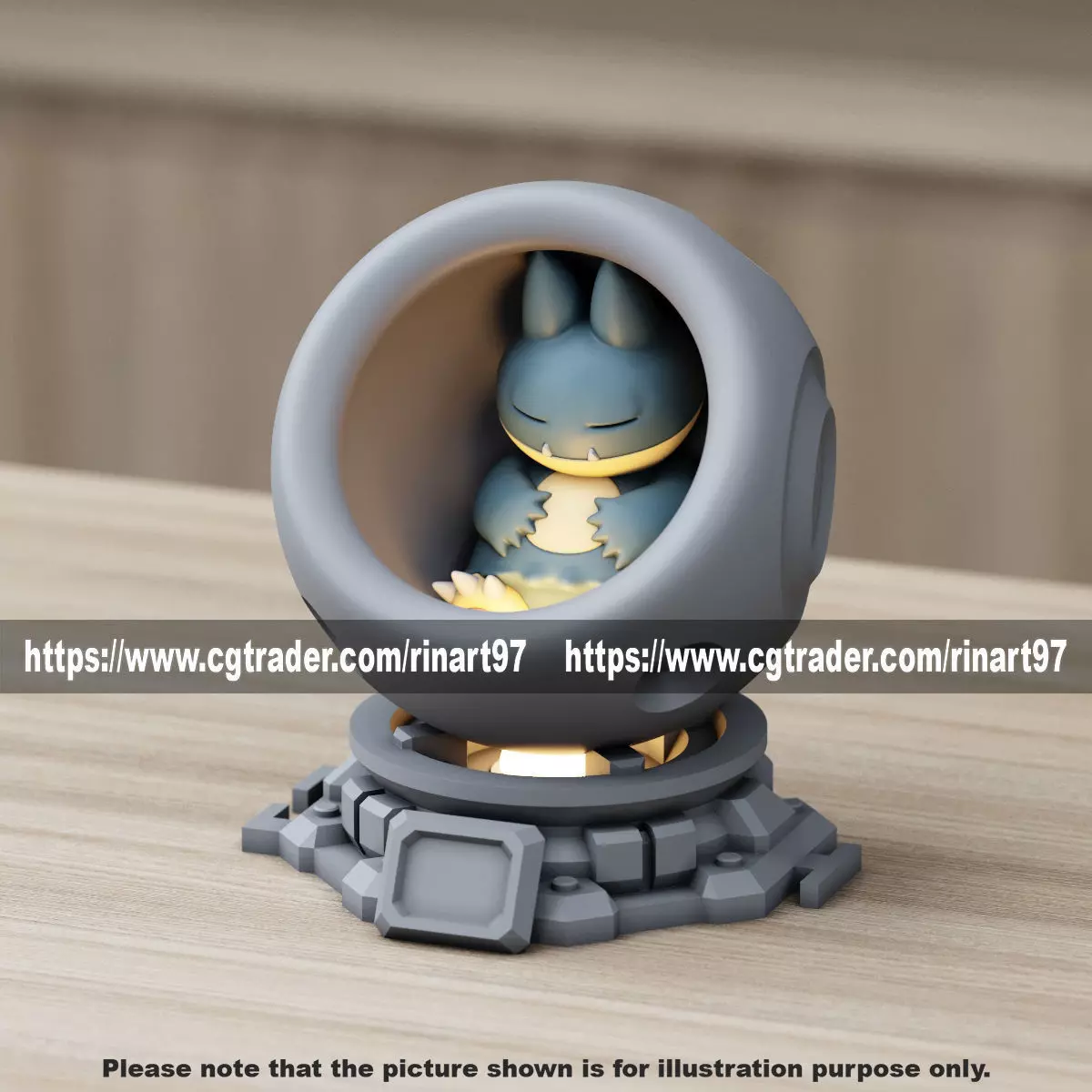 Munchlax in healing machine pods EASY PRINT NO SUPPORT 3D print model_0