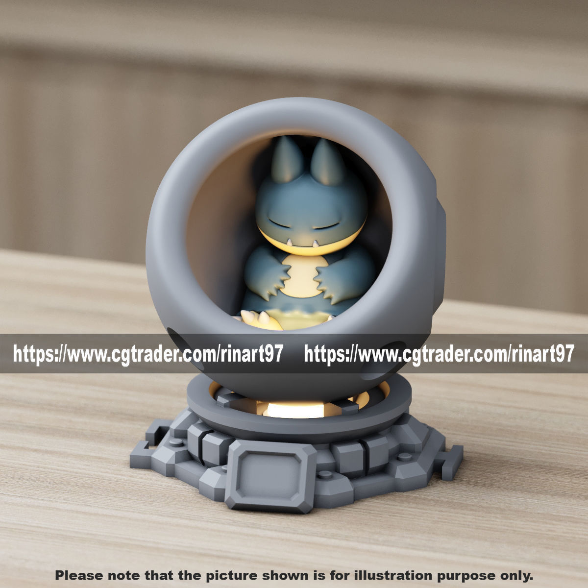 Munchlax in healing machine pods EASY PRINT NO SUPPORT 3D print model_4