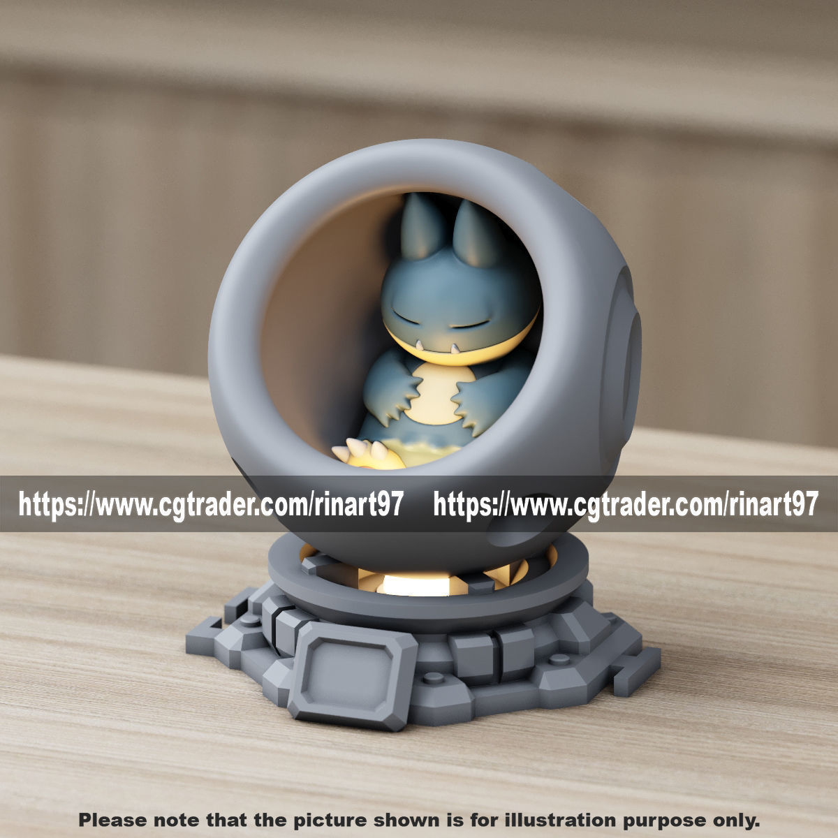 Munchlax in healing machine pods EASY PRINT NO SUPPORT 3D print model_1