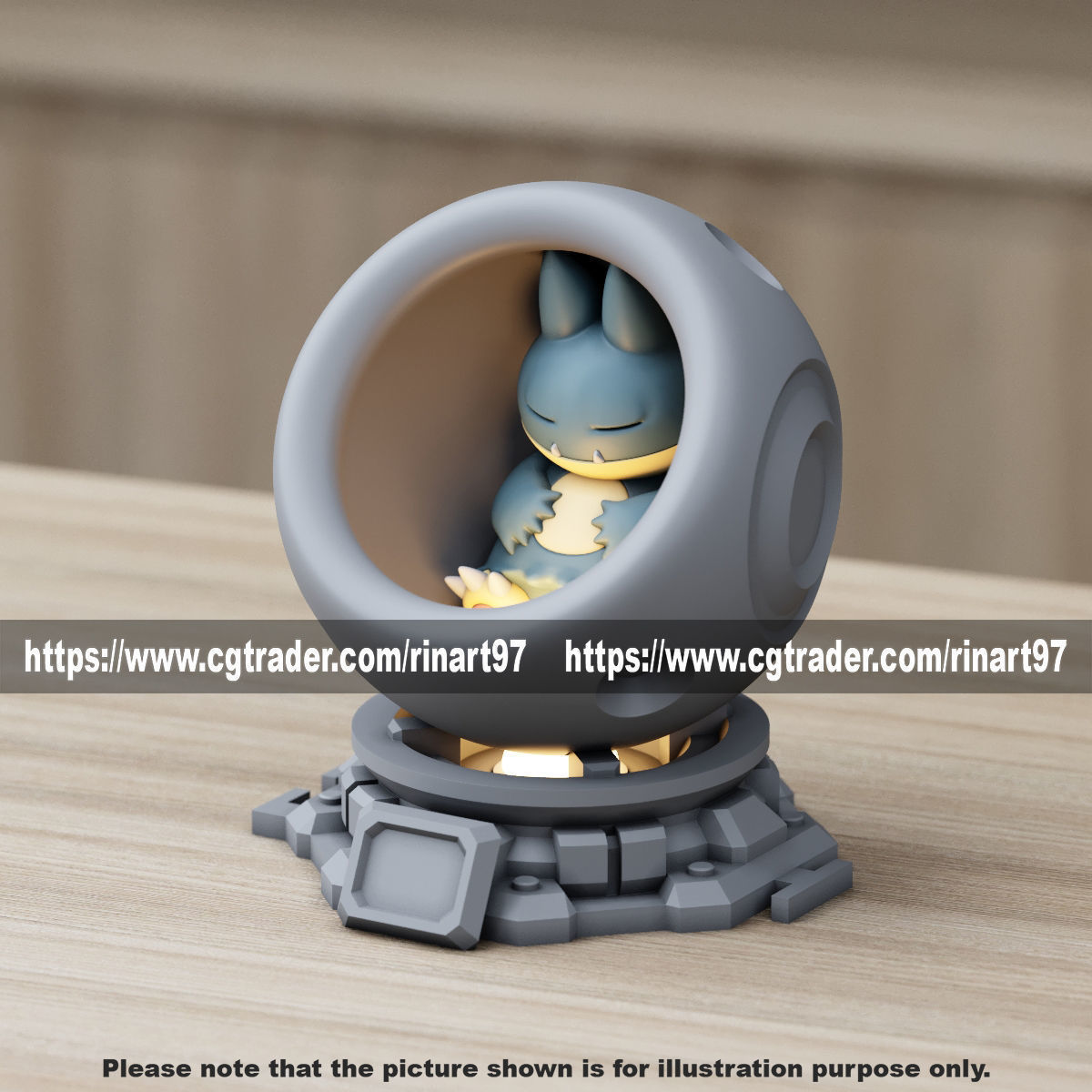 Munchlax in healing machine pods EASY PRINT NO SUPPORT 3D print model_2