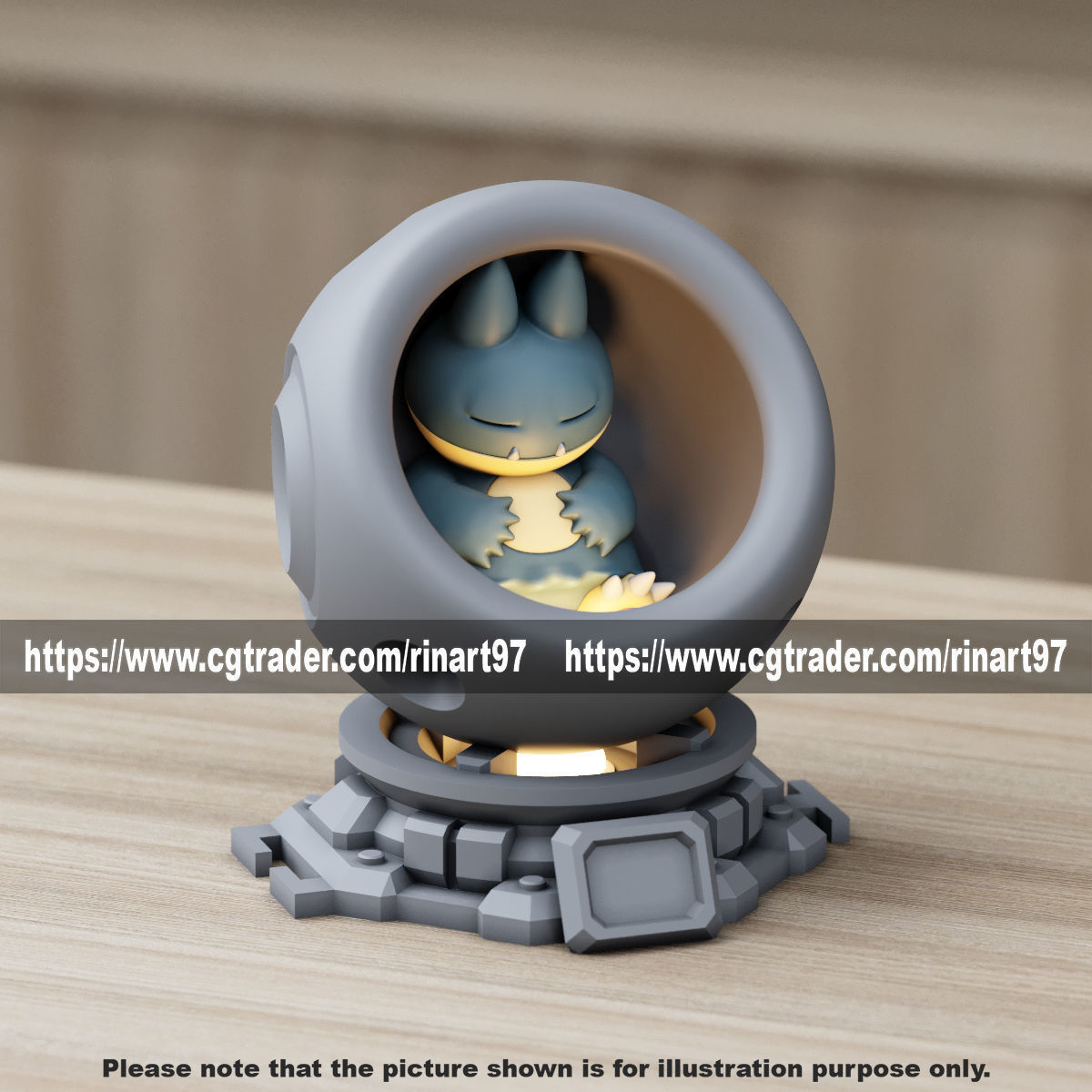 Munchlax in healing machine pods EASY PRINT NO SUPPORT 3D print model_7