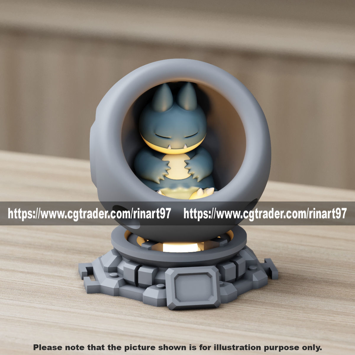 Munchlax in healing machine pods EASY PRINT NO SUPPORT 3D print model_6