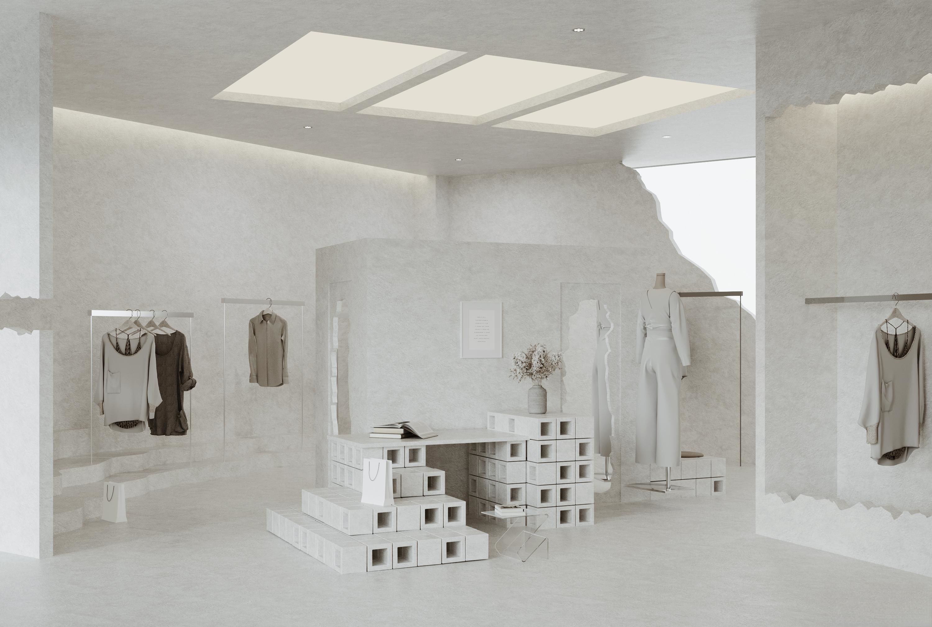 clothing store interior  3D model_2