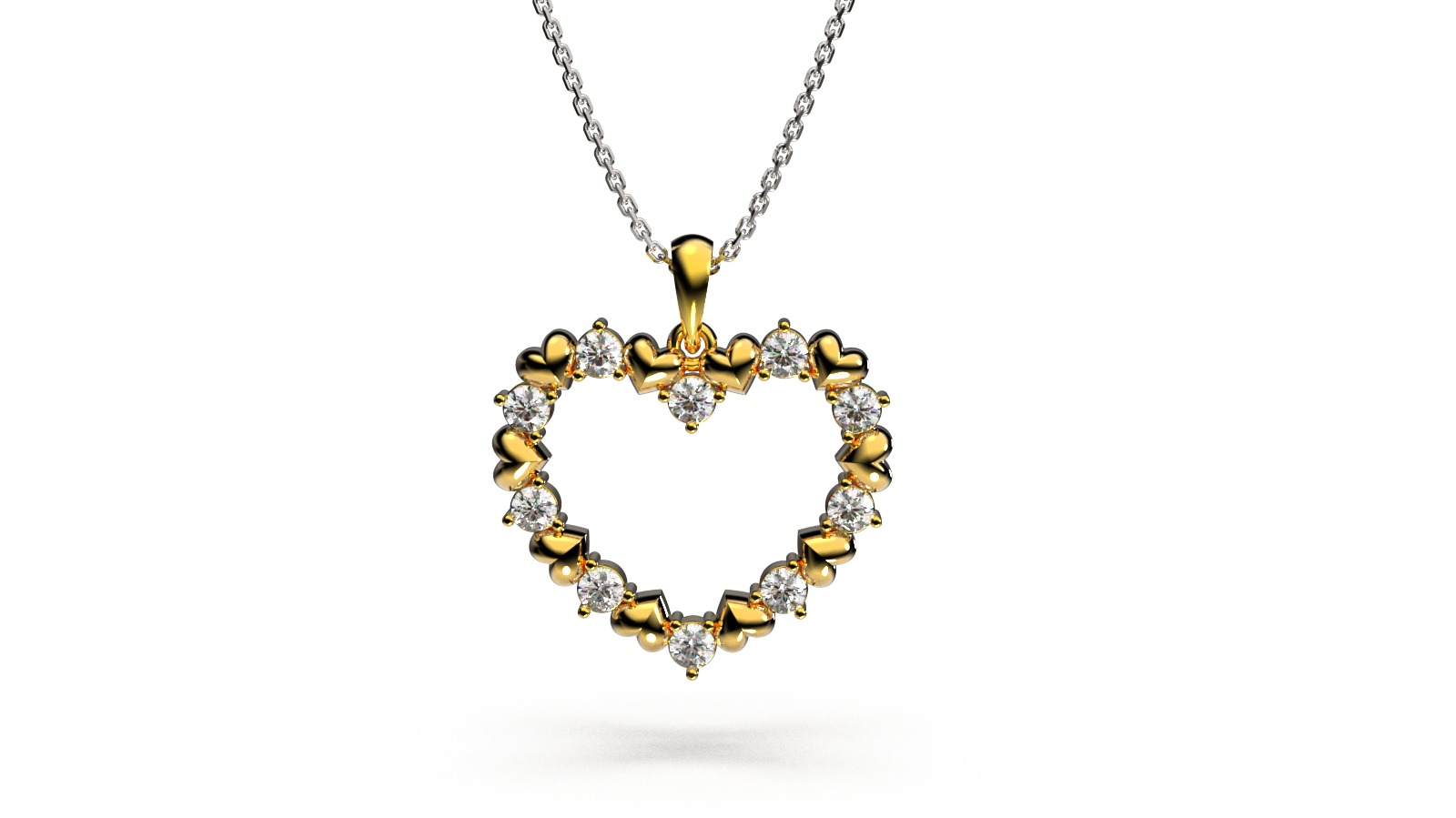 HEART PENDANT LOVE SIGN - Diamond  Valentines Day Gift 3D print model_35