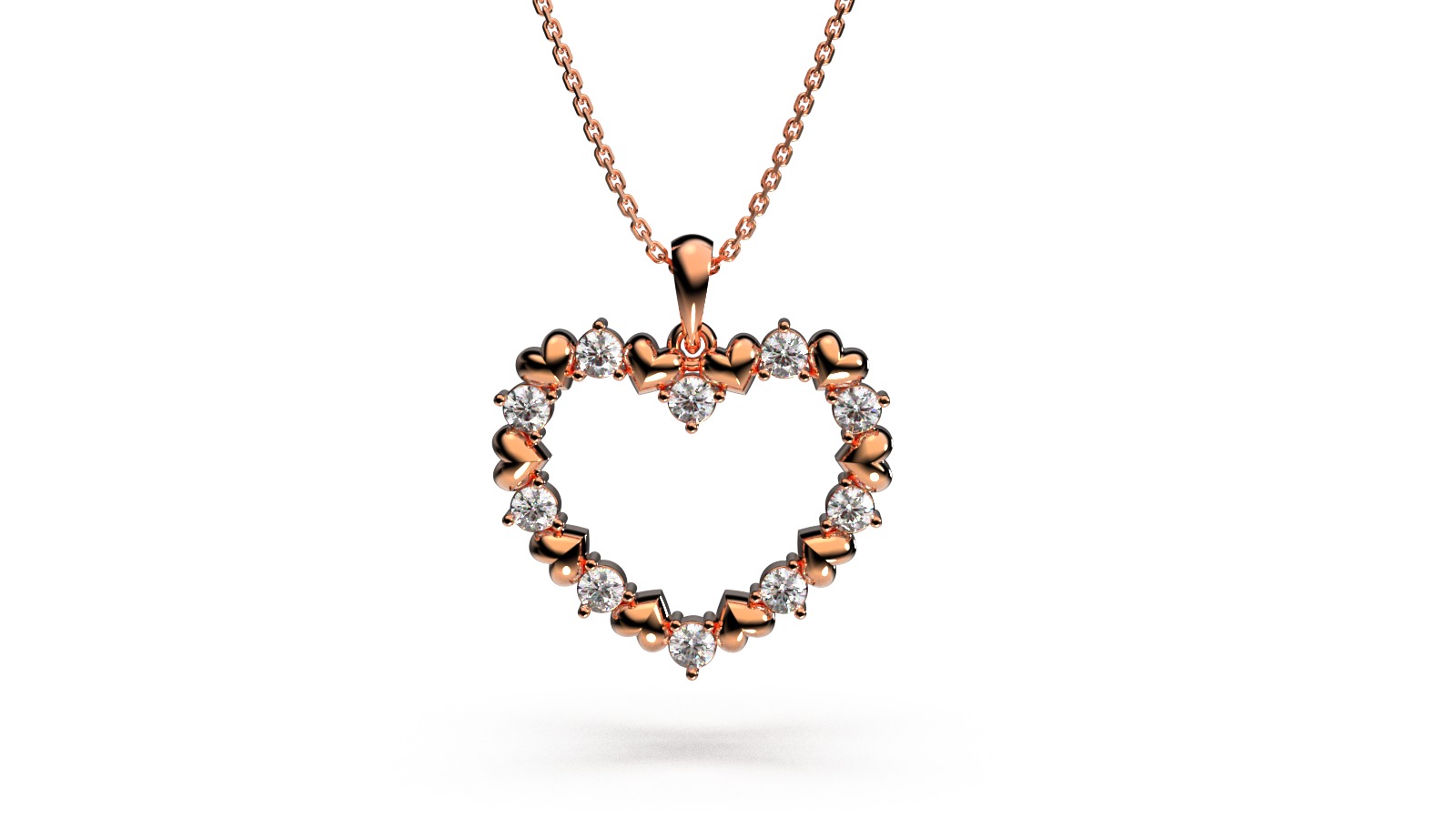 HEART PENDANT LOVE SIGN - Diamond  Valentines Day Gift 3D print model_37