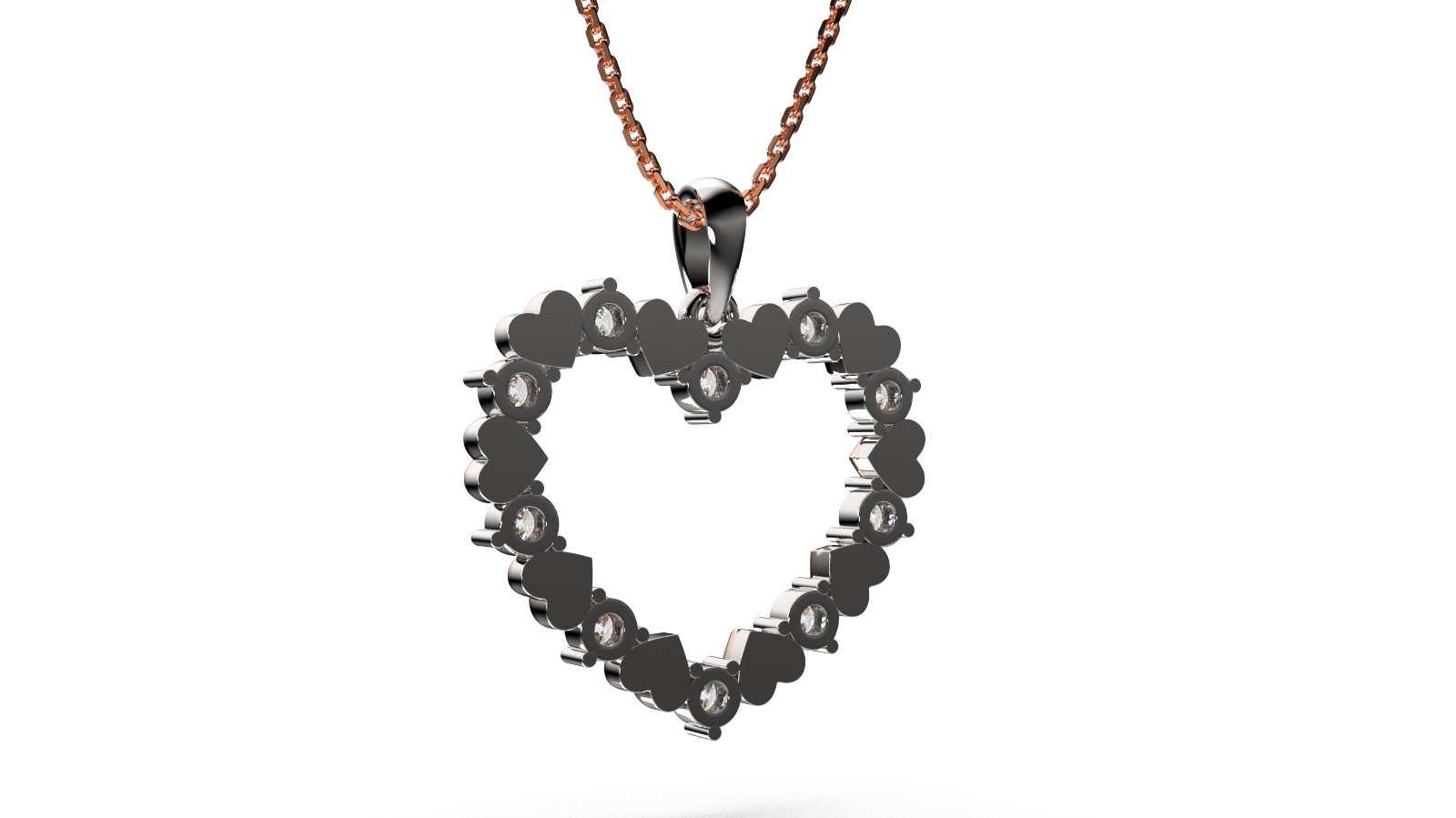 HEART PENDANT LOVE SIGN - Diamond  Valentines Day Gift 3D print model_39