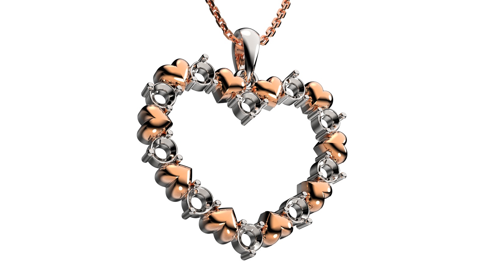 HEART PENDANT LOVE SIGN - Diamond  Valentines Day Gift 3D print model_41