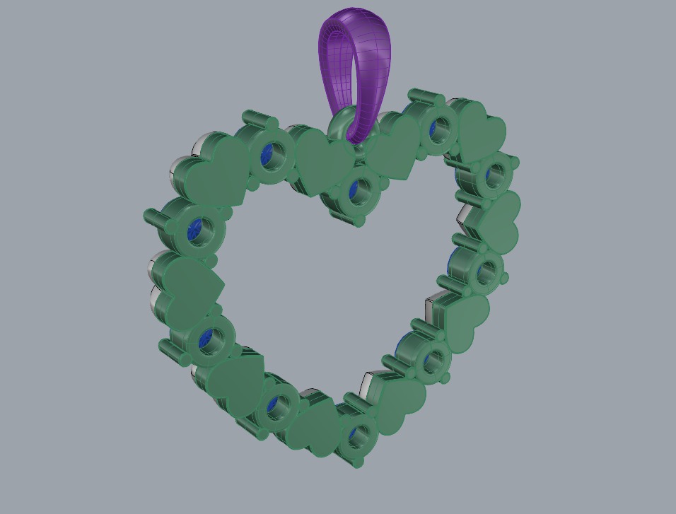 HEART PENDANT LOVE SIGN - Diamond  Valentines Day Gift 3D print model_18