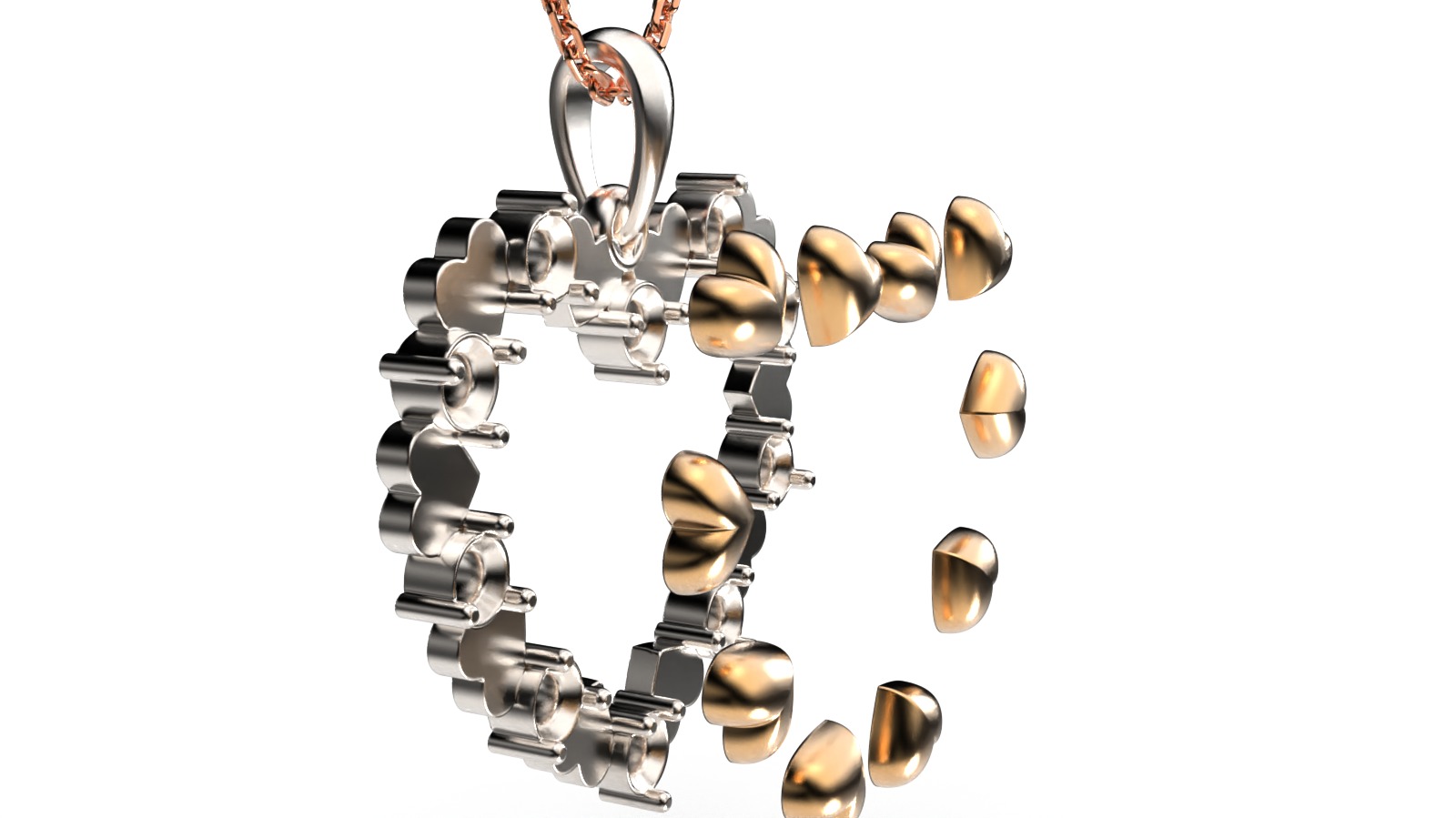 HEART PENDANT LOVE SIGN - Diamond  Valentines Day Gift 3D print model_43