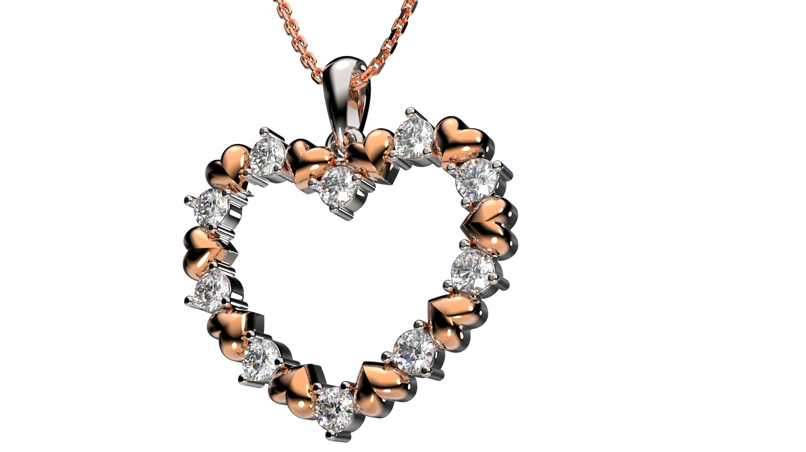 HEART PENDANT LOVE SIGN - Diamond  Valentines Day Gift 3D print model_40
