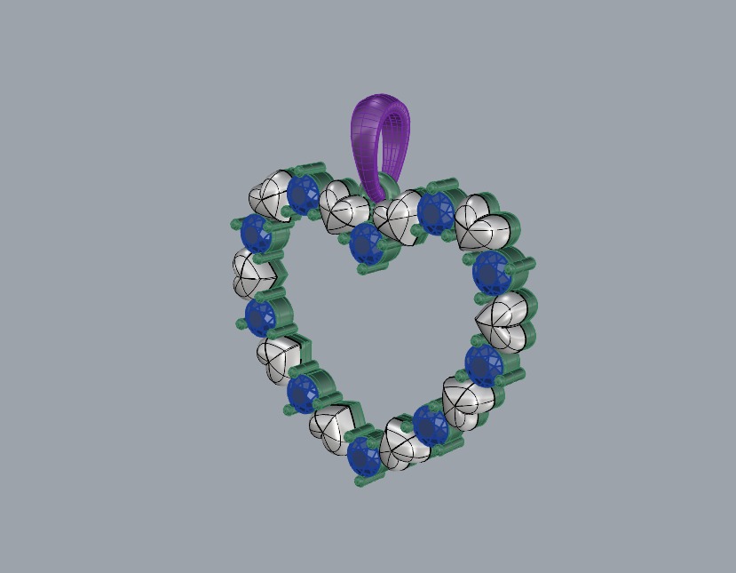 HEART PENDANT LOVE SIGN - Diamond  Valentines Day Gift 3D print model_17