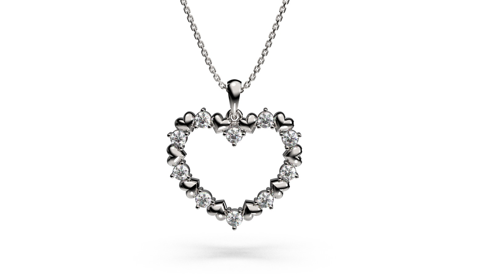 HEART PENDANT LOVE SIGN - Diamond  Valentines Day Gift 3D print model_32