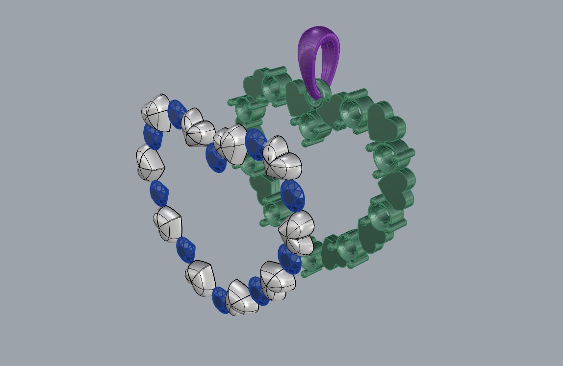 HEART PENDANT LOVE SIGN - Diamond  Valentines Day Gift 3D print model_19