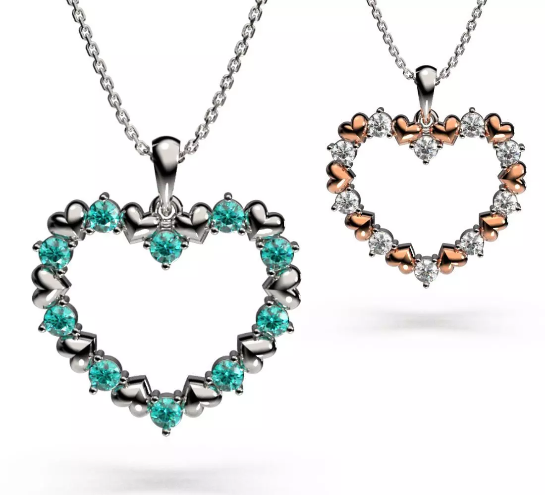 HEART PENDANT LOVE SIGN - Diamond  Valentines Day Gift 3D print model_0