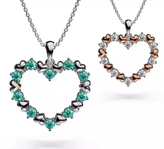 HEART PENDANT LOVE SIGN - Diamond  Valentines Day Gift 3D print model