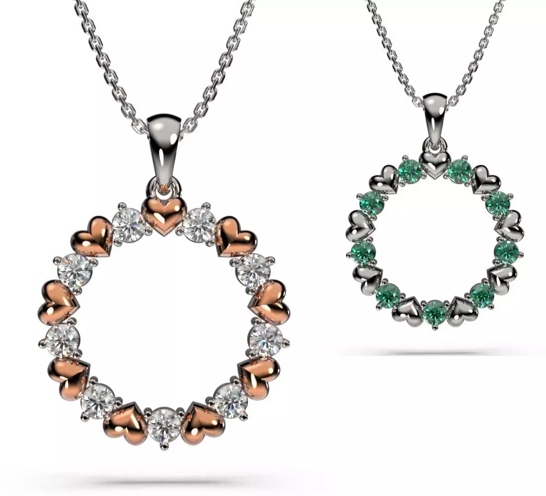 HEART PENDANT LOVE SIGN - Diamond  Valentines Day Gift 3D print model_0