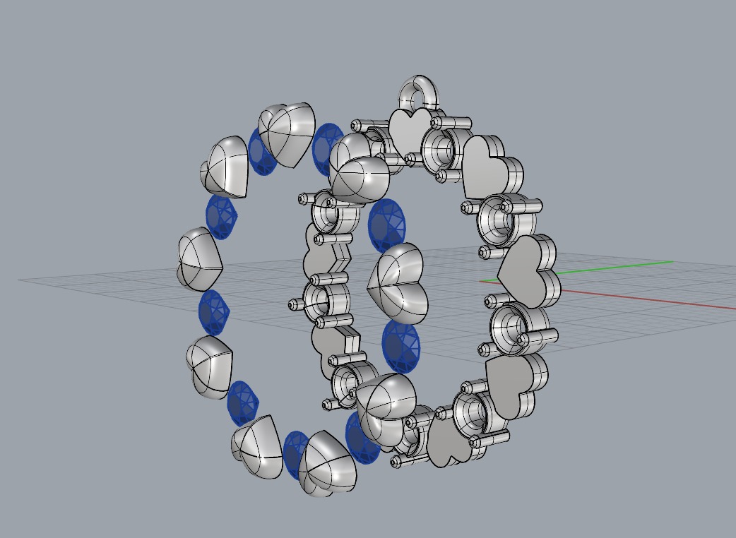 HEART PENDANT LOVE SIGN - Diamond  Valentines Day Gift 3D print model_29