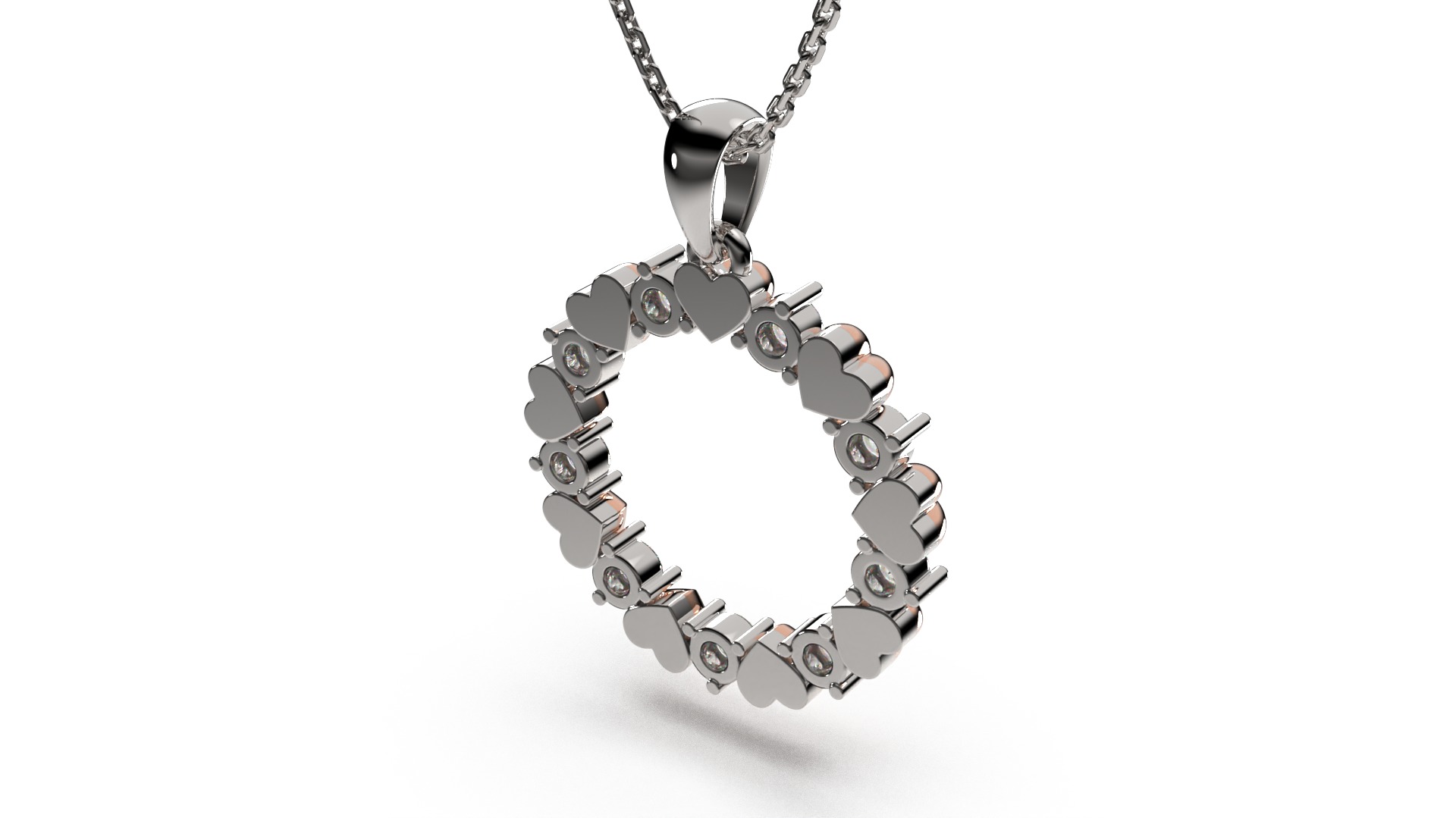 HEART PENDANT LOVE SIGN - Diamond  Valentines Day Gift 3D print model_32