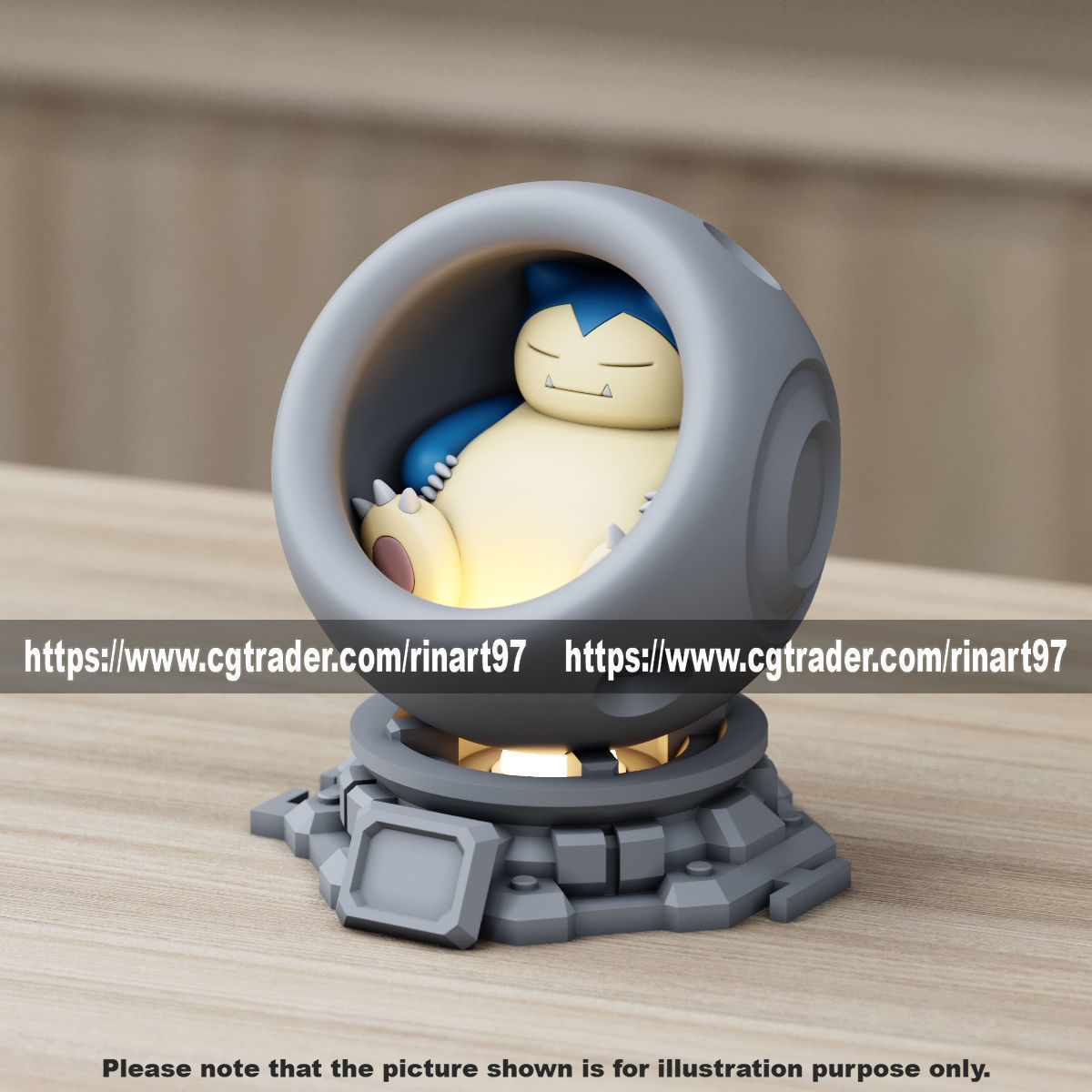 Snorlax in healing machine pods EASY PRINT NO SUPPORT 3D print model_1