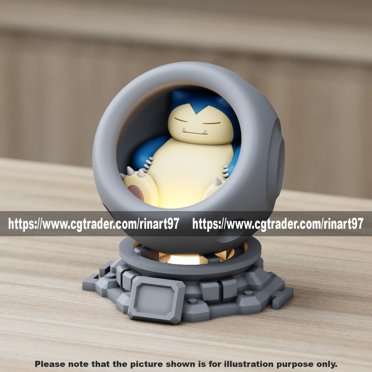 Snorlax in healing machine pods EASY PRINT NO SUPPORT 3D print model_11