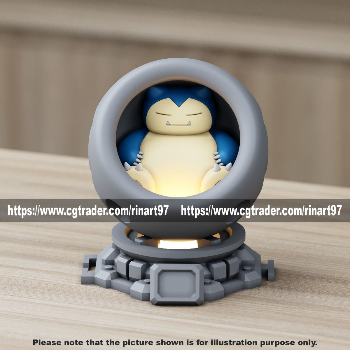 Snorlax in healing machine pods EASY PRINT NO SUPPORT 3D print model_5