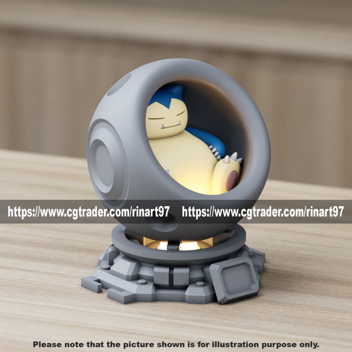 Snorlax in healing machine pods EASY PRINT NO SUPPORT 3D print model_9