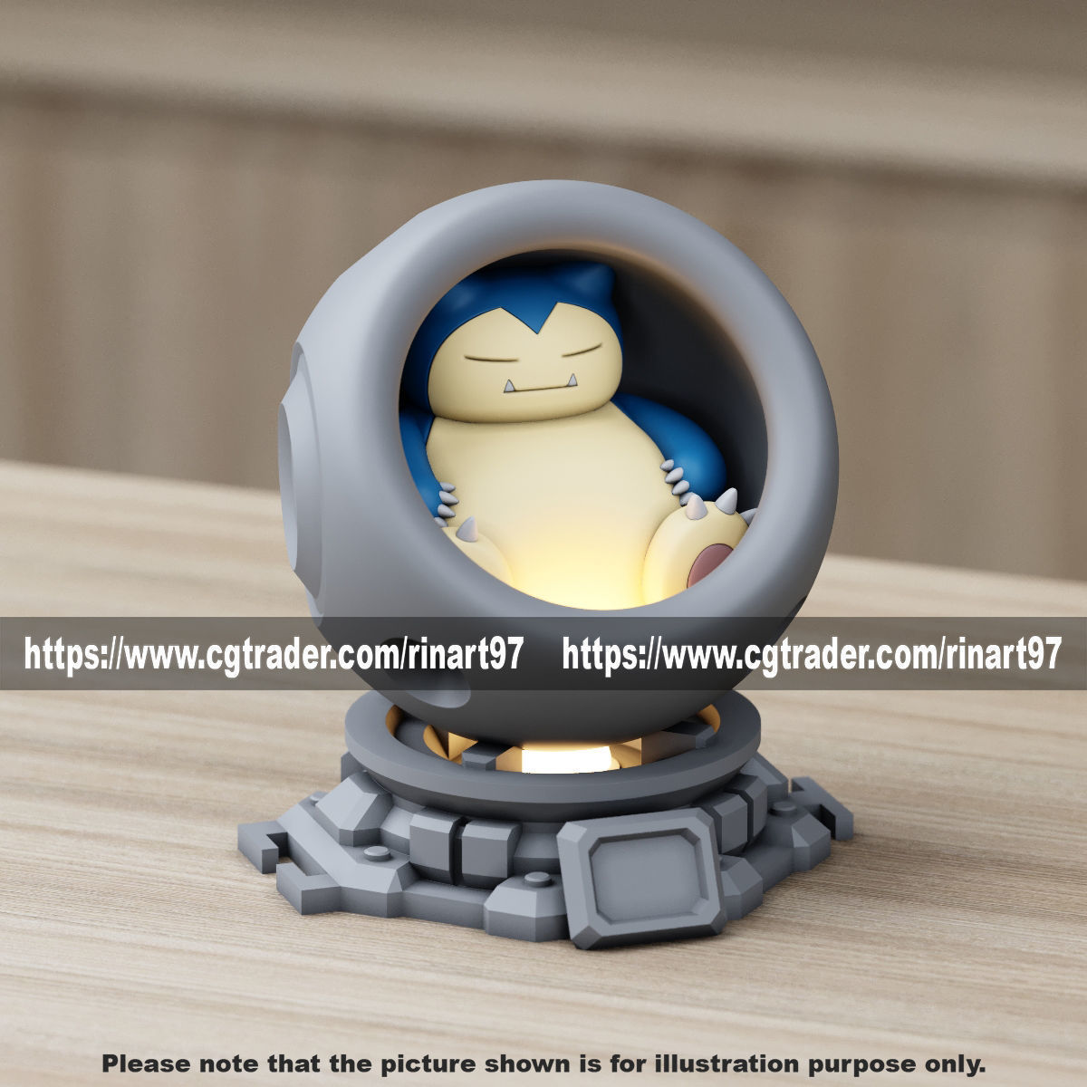 Snorlax in healing machine pods EASY PRINT NO SUPPORT 3D print model_7