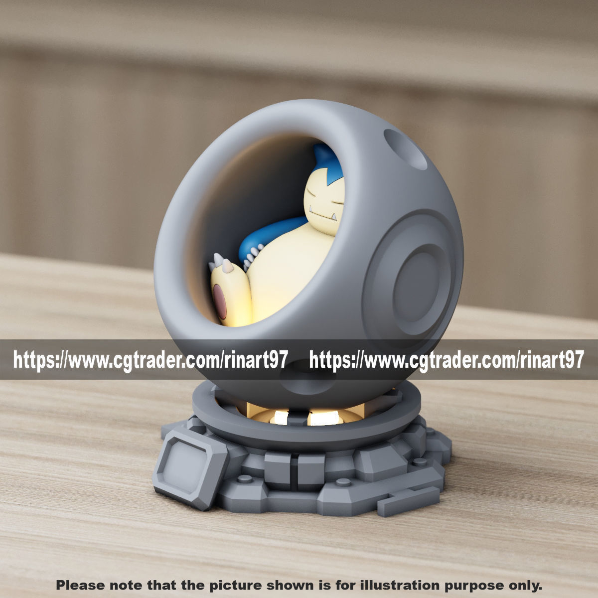Snorlax in healing machine pods EASY PRINT NO SUPPORT 3D print model_3
