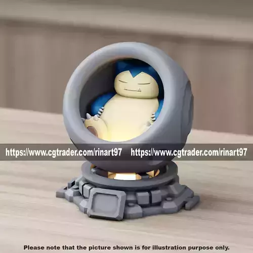 Snorlax in healing machine pods EASY PRINT NO SUPPORT 3D print model