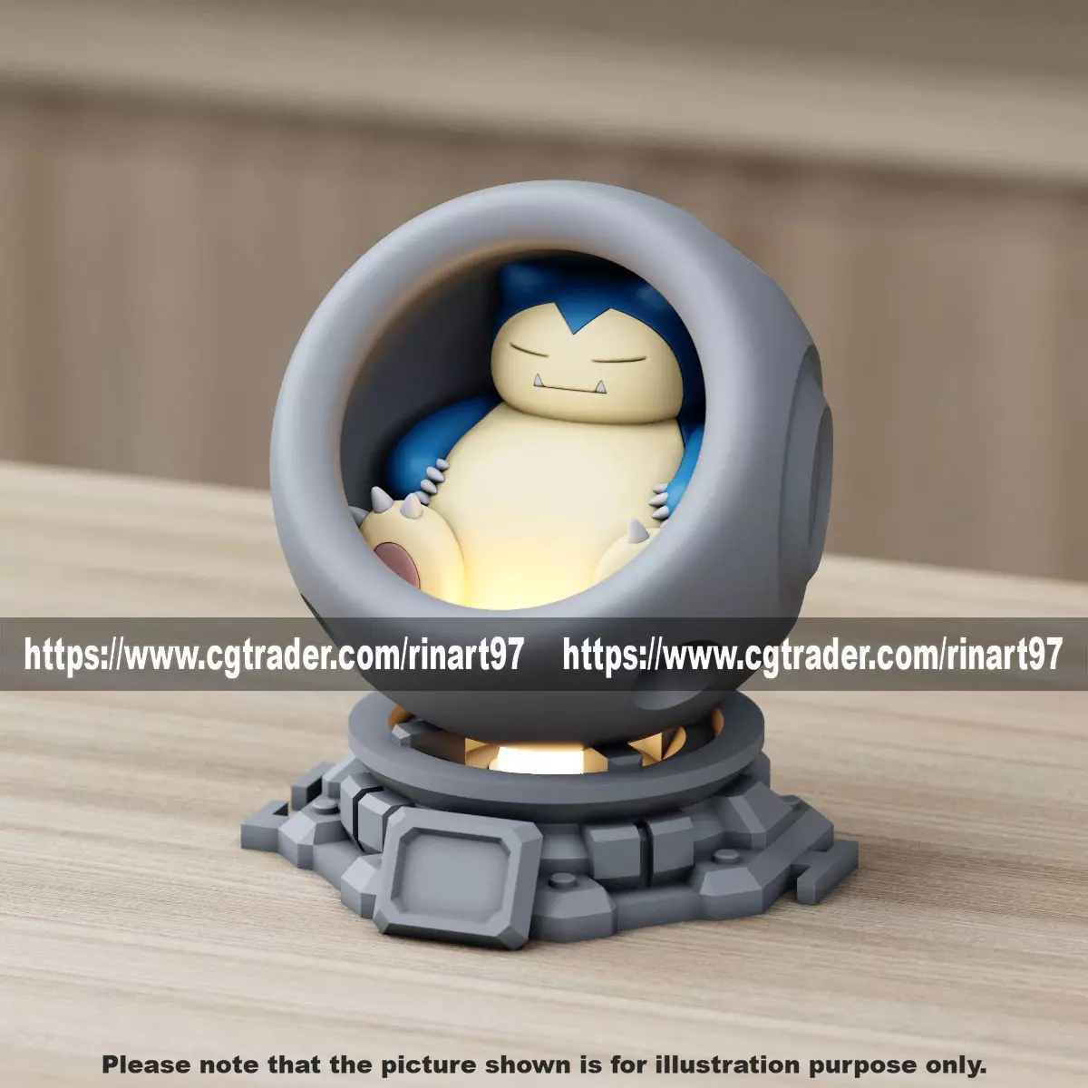 Snorlax in healing machine pods EASY PRINT NO SUPPORT 3D print model_0