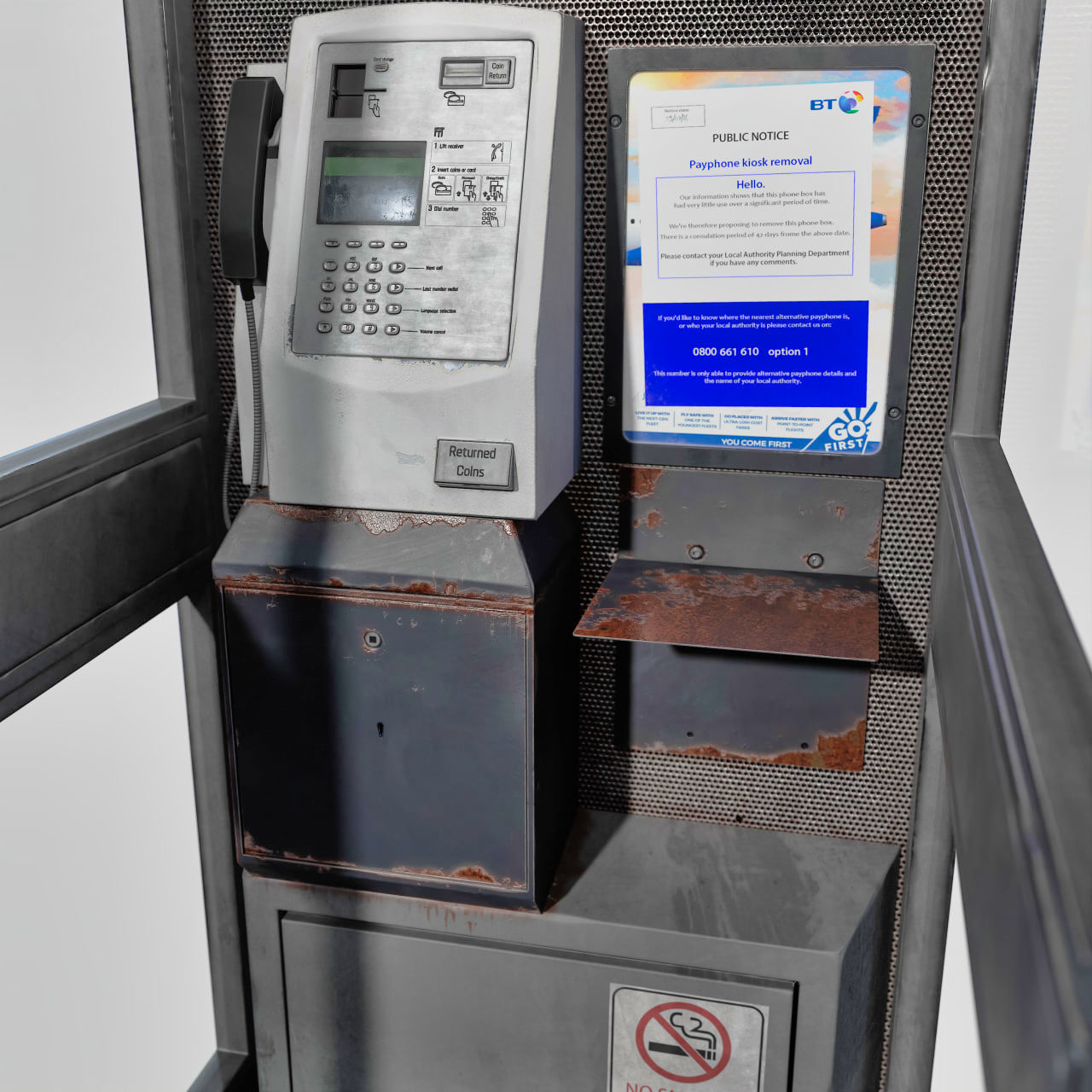 Retro Phonebooth 1990 Low-poly 3D model_7