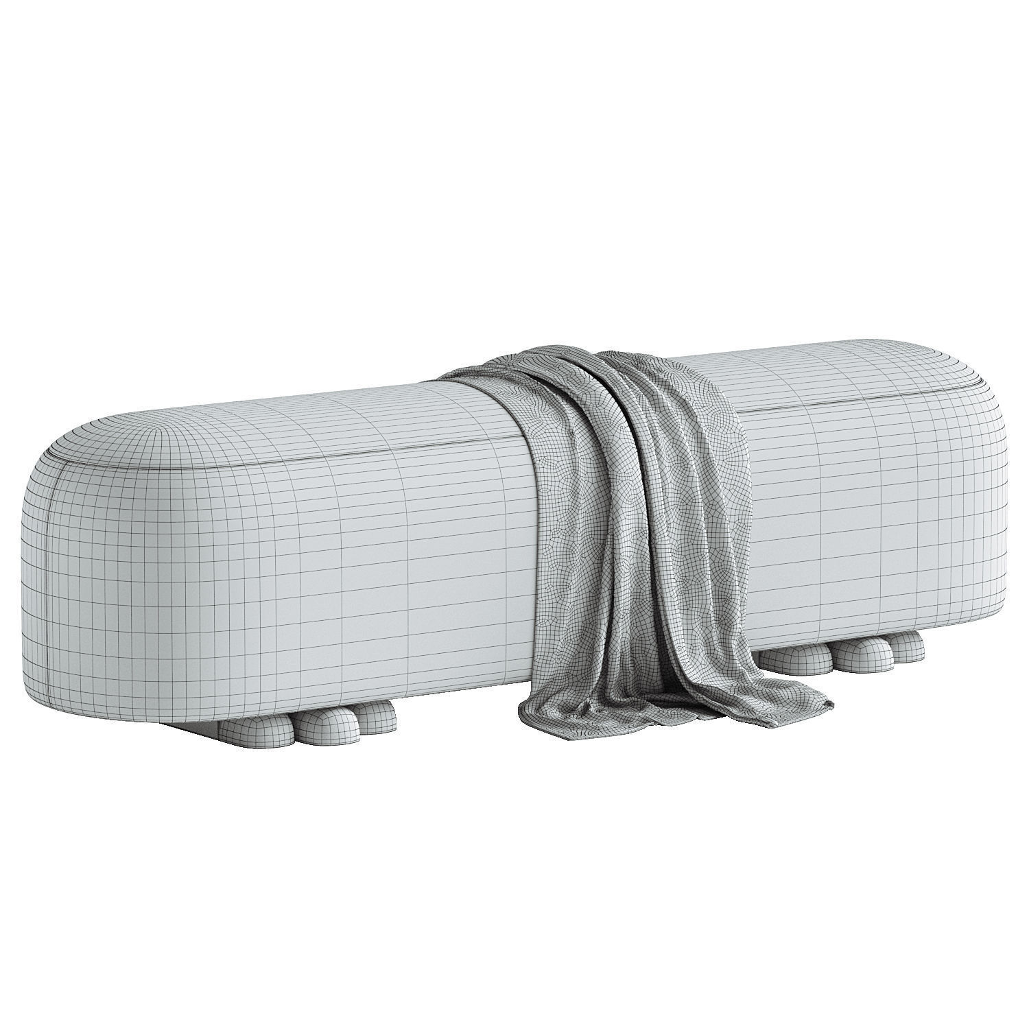 Agatha bench 3D model_3