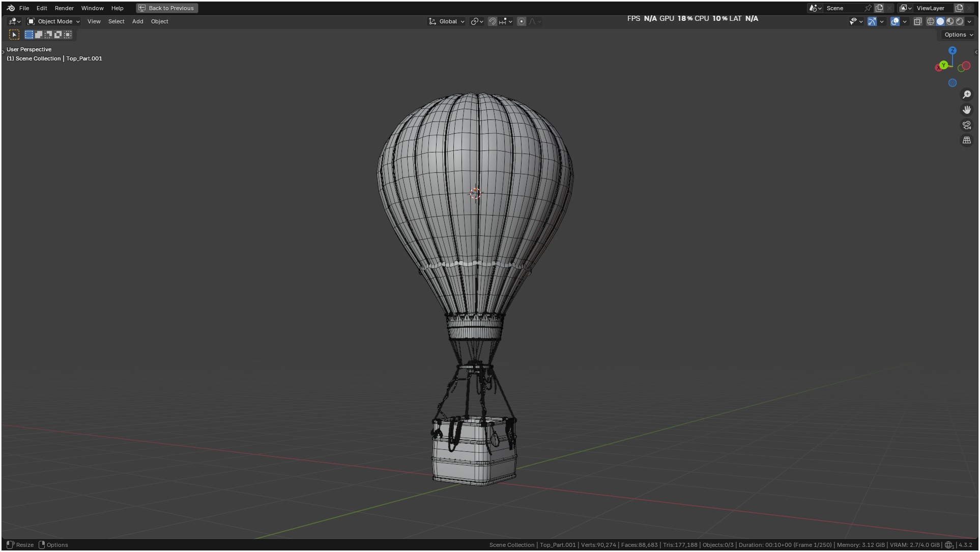 Air Balloon 3D model_1