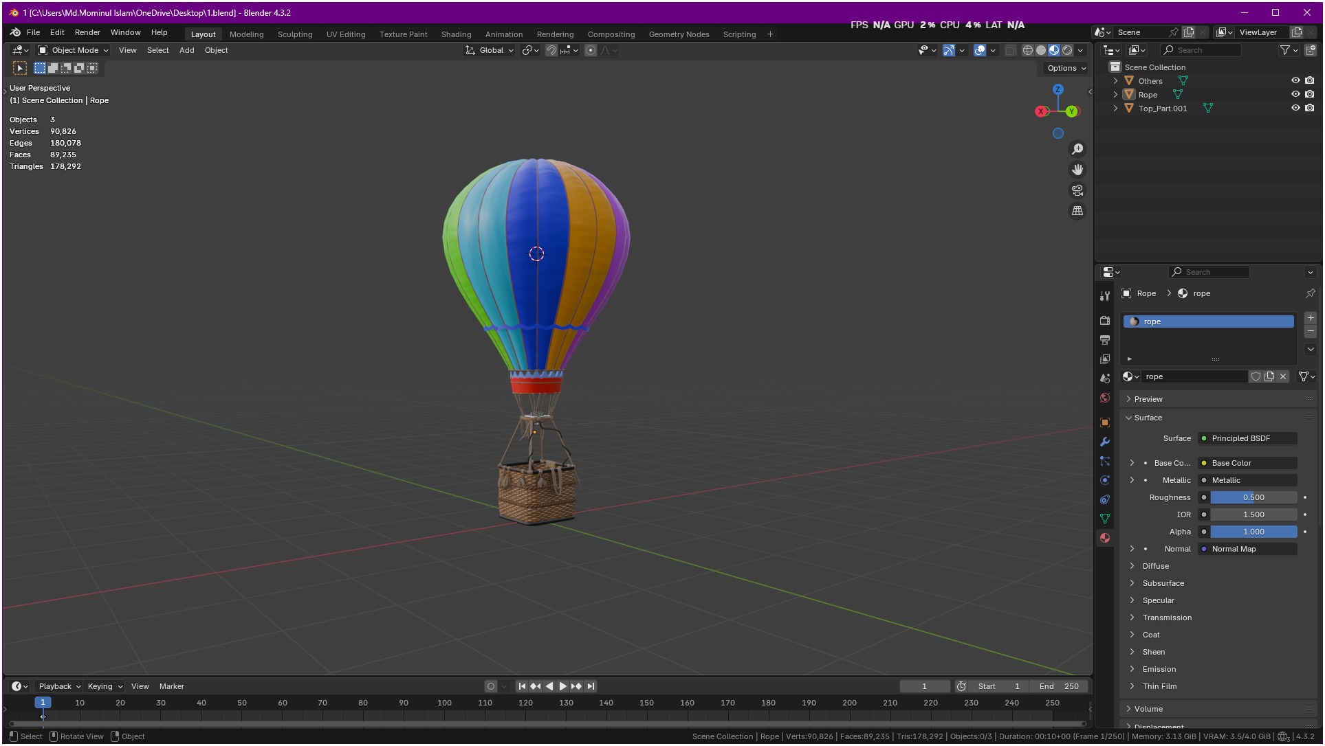 Air Balloon 3D model_33