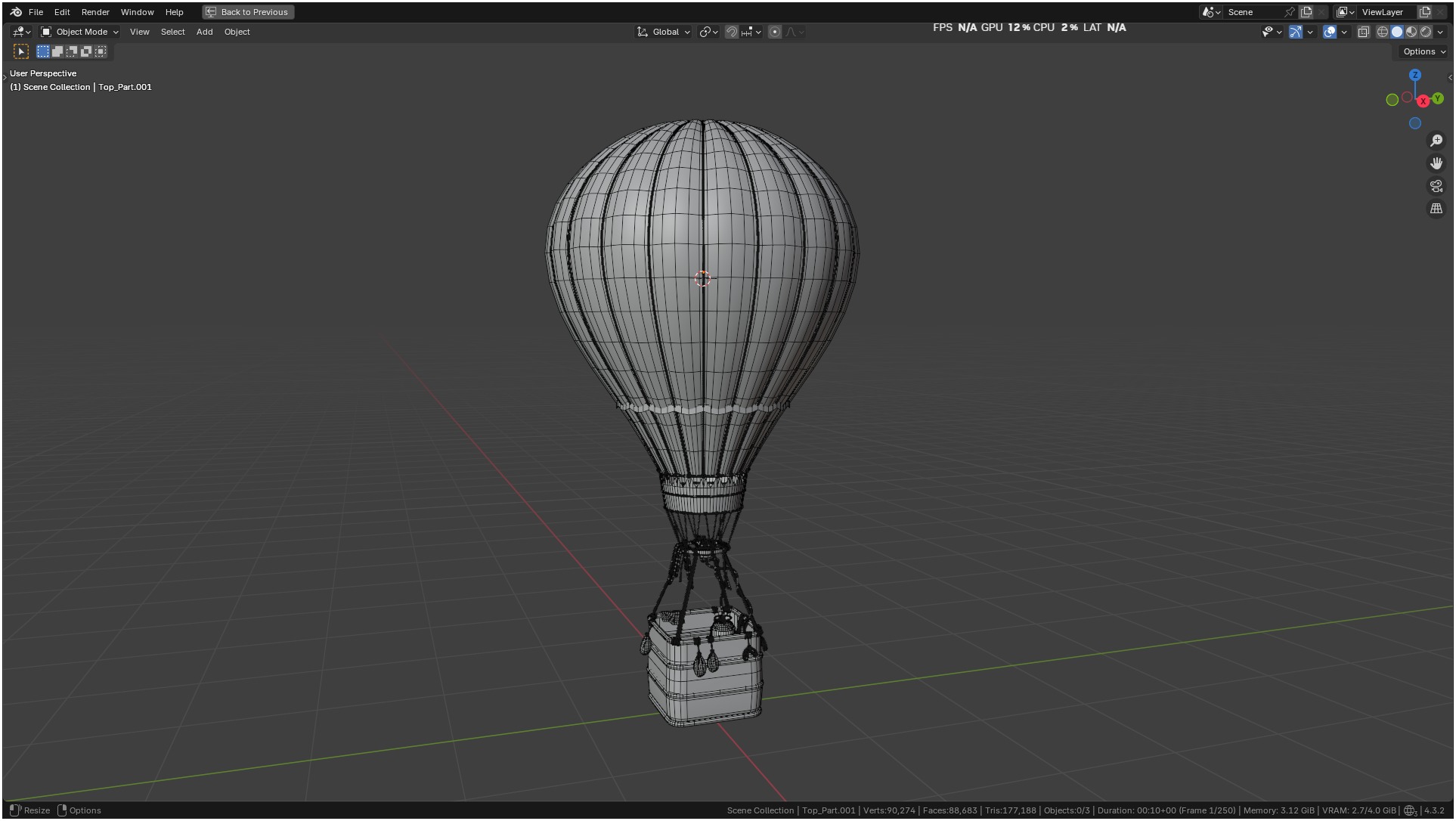 Air Balloon 3D model_2