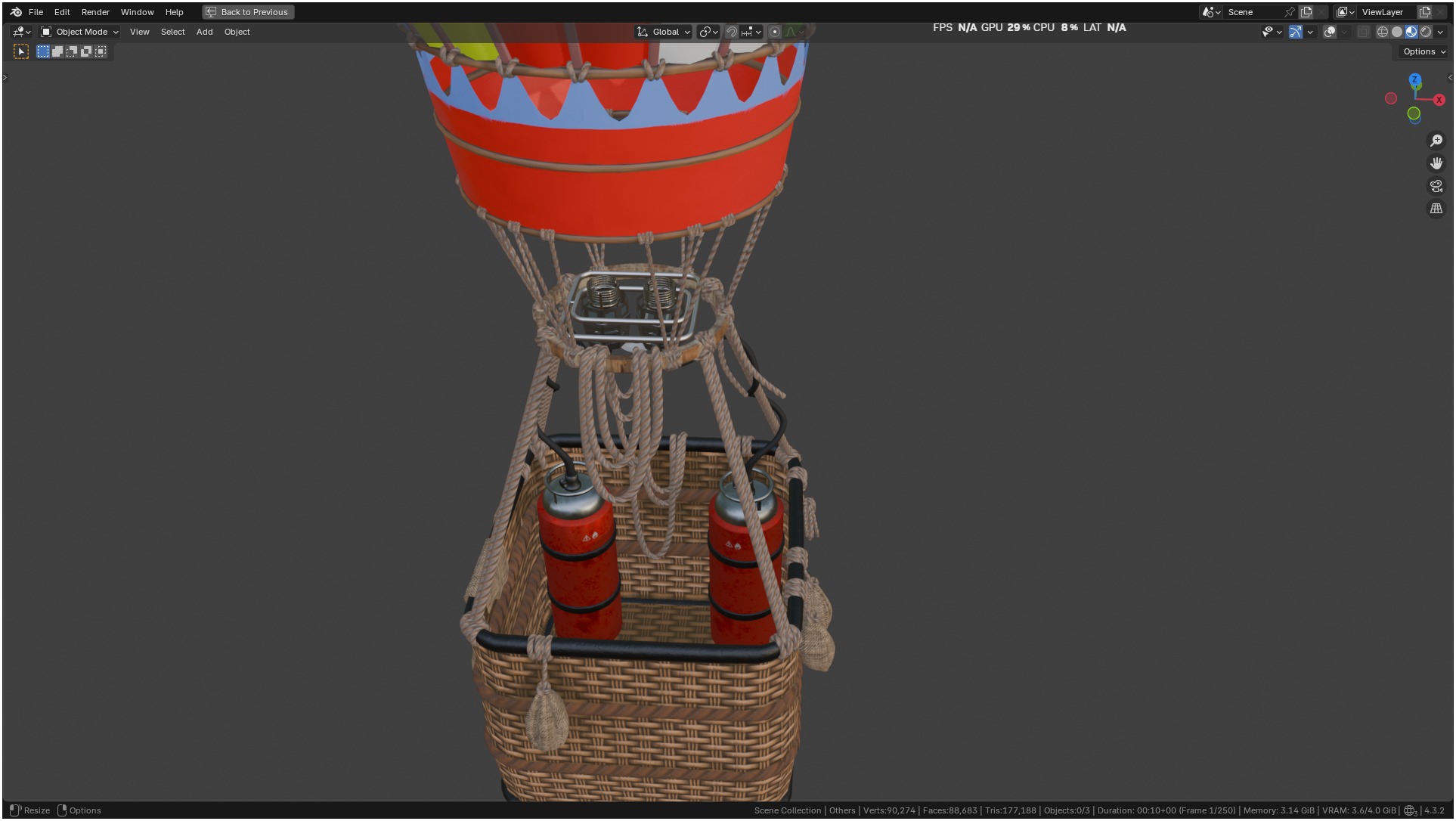 Air Balloon 3D model_9