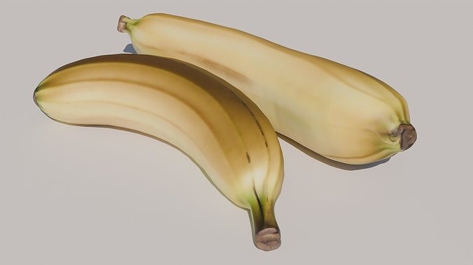 Ripe banana 3D model 6