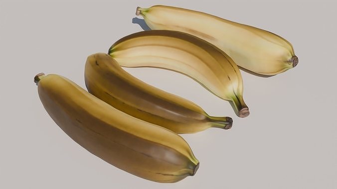 Ripe banana 3D model 2