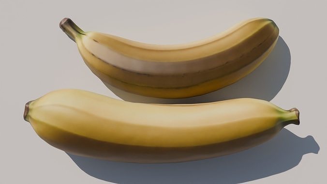 Ripe banana 3D model 4