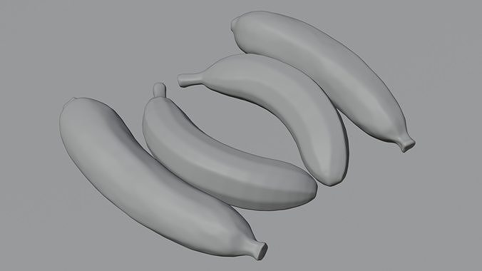 Ripe banana 3D model 7
