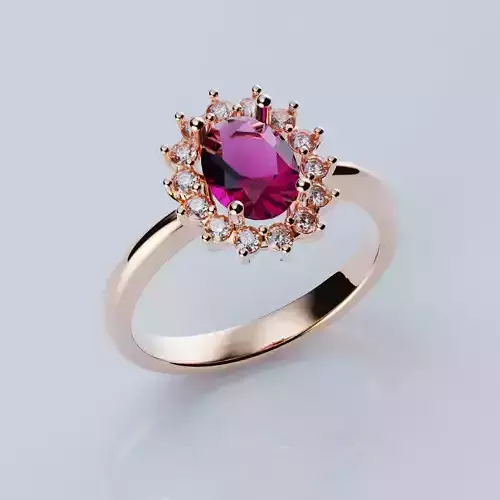 Ring Halo Oval 8x6 17 mm