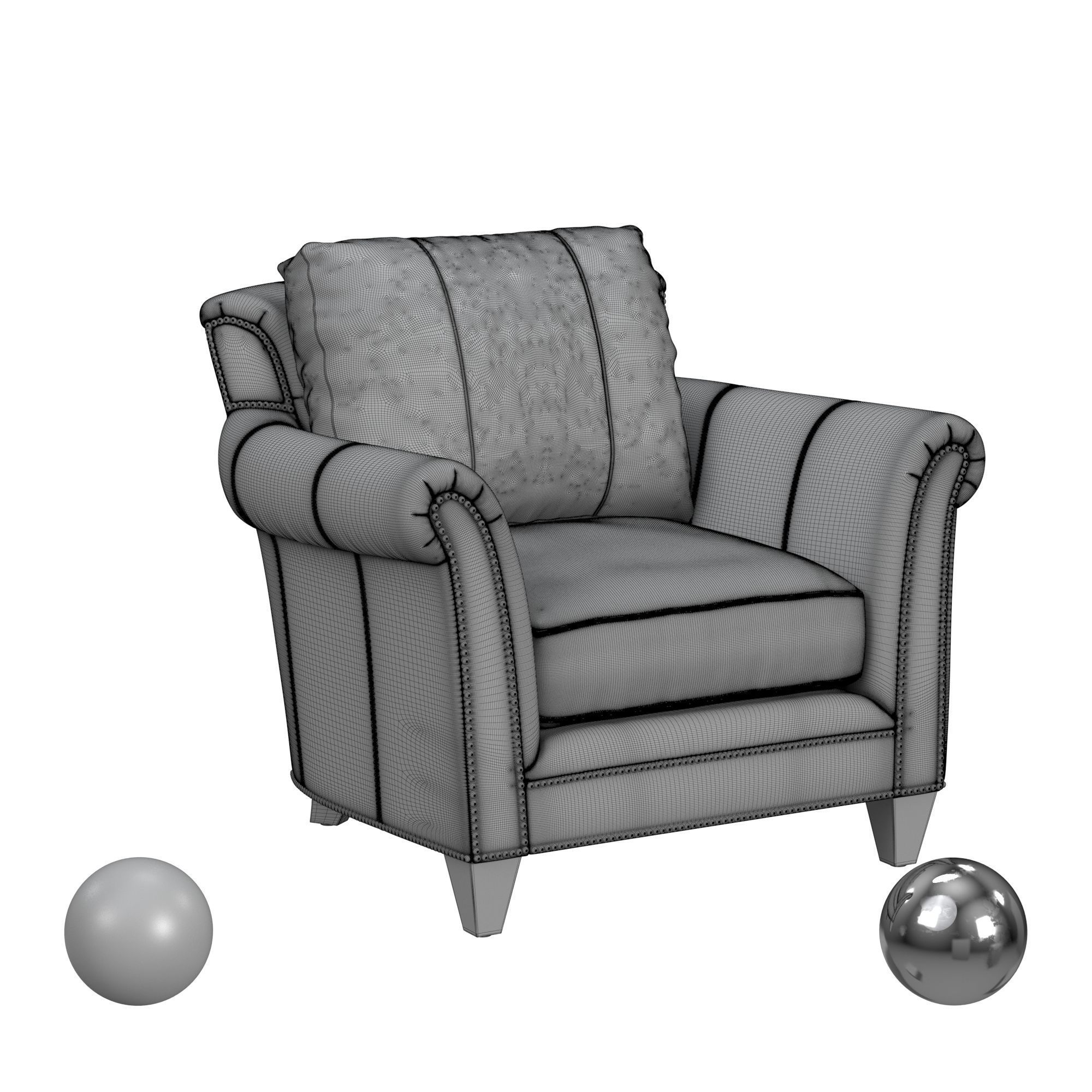 Bradington-Young Richardson Stationary Chair 8-Way Tie 3D model_3