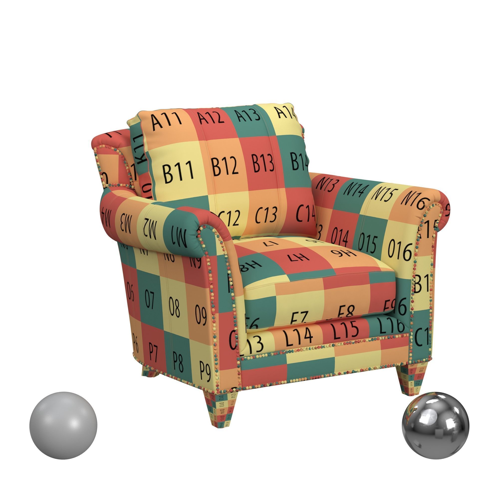 Bradington-Young Richardson Stationary Chair 8-Way Tie 3D model_2