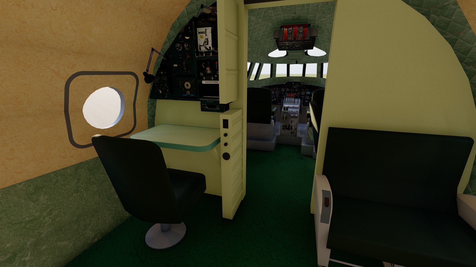 AMERICAN OVERSEAS AIRLINES CONSTELLATION L-049 and DOUGLAS DC-4 3D model_41