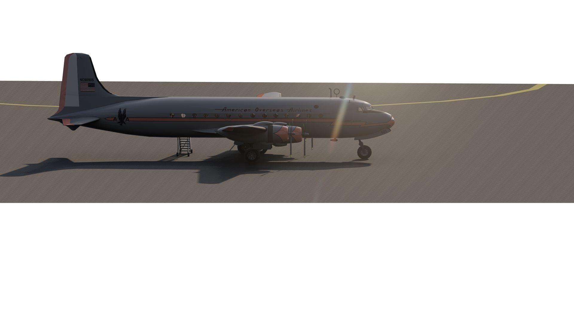 AMERICAN OVERSEAS AIRLINES CONSTELLATION L-049 and DOUGLAS DC-4 3D model_6