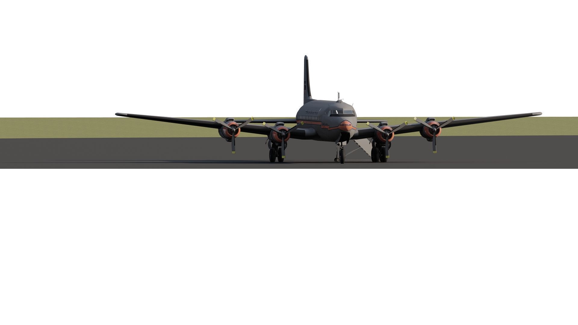 AMERICAN OVERSEAS AIRLINES CONSTELLATION L-049 and DOUGLAS DC-4 3D model_10