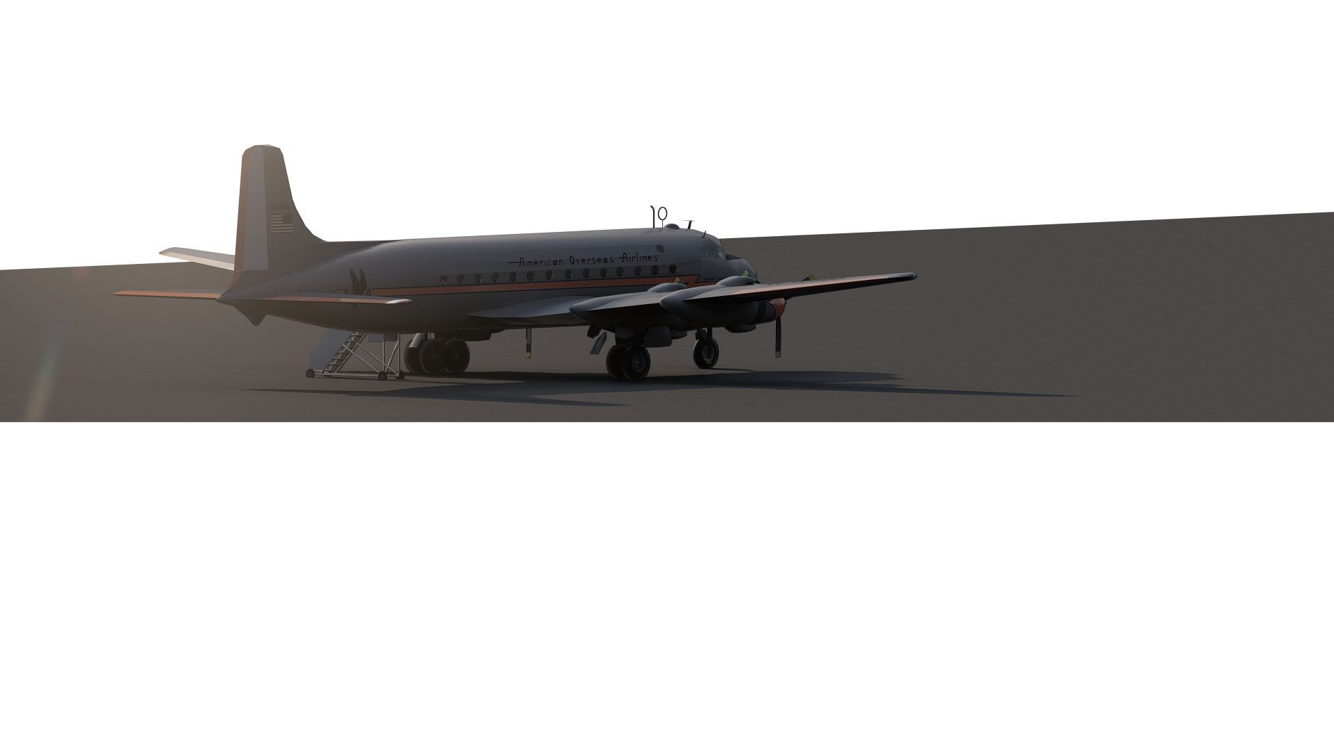 AMERICAN OVERSEAS AIRLINES CONSTELLATION L-049 and DOUGLAS DC-4 3D model_4